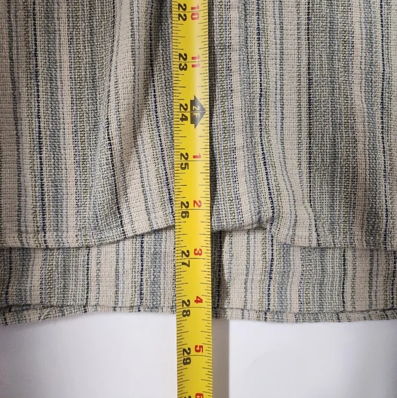 Royal Robbins Men's Striped Button-Down Shirt - Cream and Blue - Textured - Picture 9 of 9